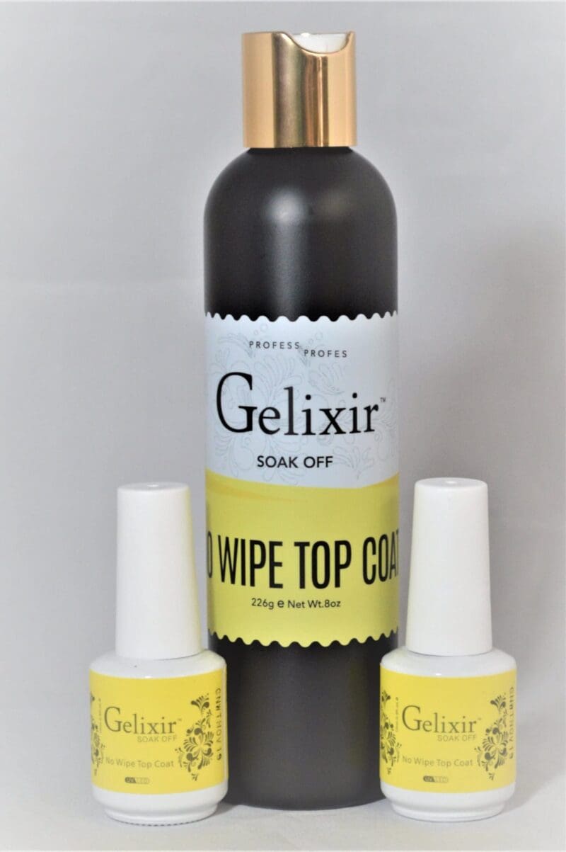 Gelixir Top Coat No Wipe 8oz refill