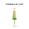 Image of a Cre8tion 5 in 1 Titanium Tungsten Bit 3/32" with a cone-shaped head. The product has a green band near the base and is identified with the number 17647.