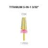 Image of a gold Cre8tion 5 in 1 Titanium Tungsten Bit 3/32" with a pink base, labeled "C3X" and "17650", and text reading "Titanium 5-IN-1 3/32".
