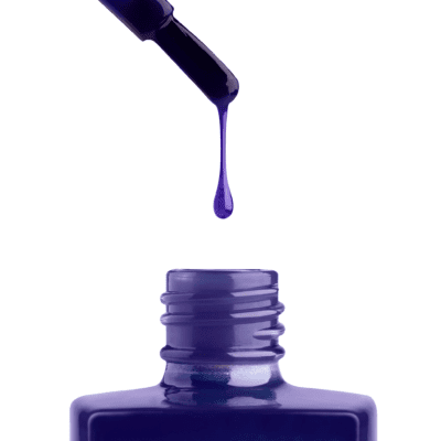 A bottle of apres Gel Color Jelly is being dripped onto a white background.
