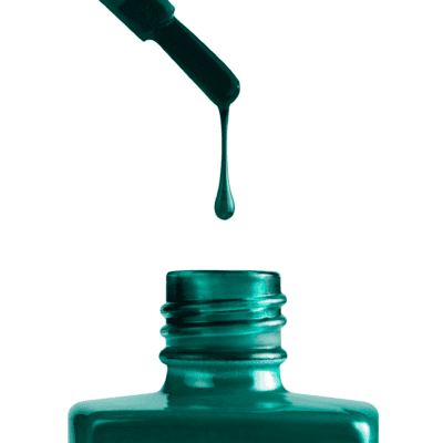 A bottle of apres Gel Color Jelly with a droplet.