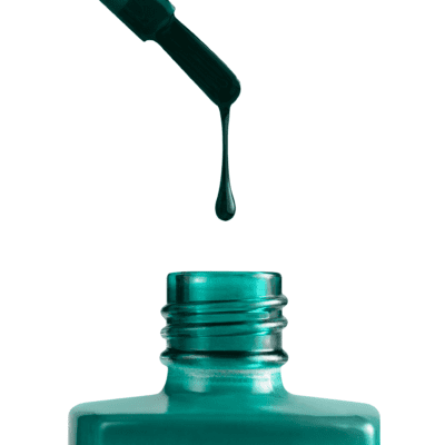 A bottle of apres Gel Color Jelly is being dropped onto a white background.