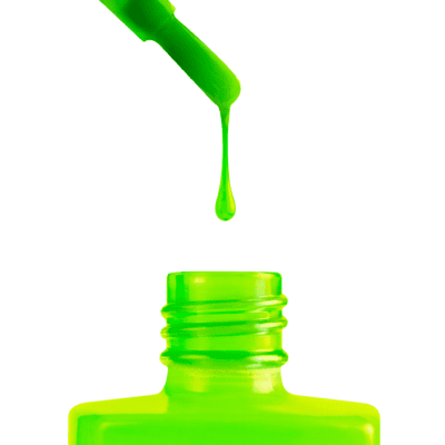 A bottle of apres Gel Color Jelly is dripping on a white background.