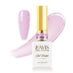 A 0.5oz bottle of Lavis Gel Pink Collection nail polish with a gold cap, labeled "P09," featuring a swatch of pale pink polish.