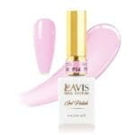 A bottle of Lavis Gel Pink Collection 0.5oz with a swatch of light pink color next to it. The 0.5oz bottle features a gold cap and white label with gold text.