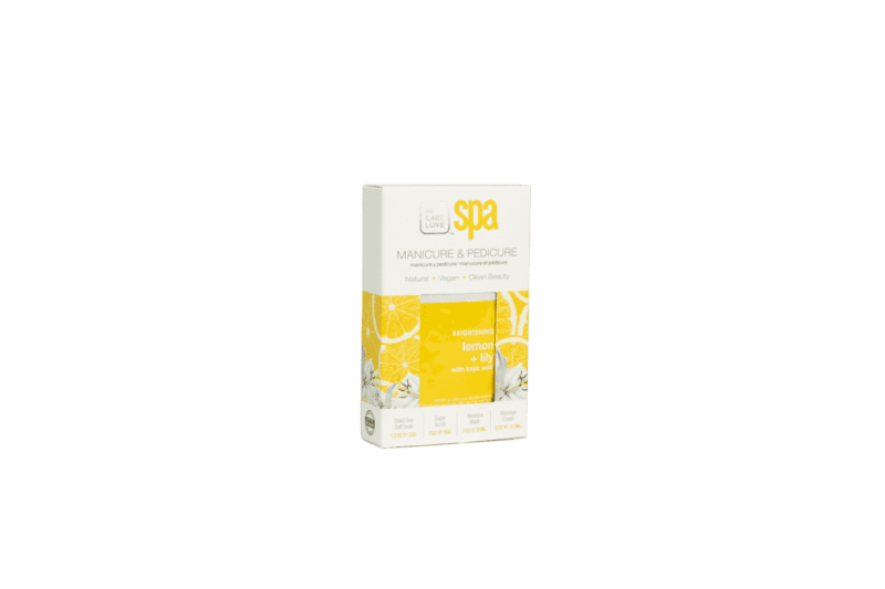 BCL Spa Manicure & Pedicure 4-Step System Single Box featuring lemon juice on white background.