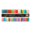 A palette of colorful Cre8tion Gel Glow In The Dark 0.5oz soak-off gel nail polishes displayed in a gradient order.